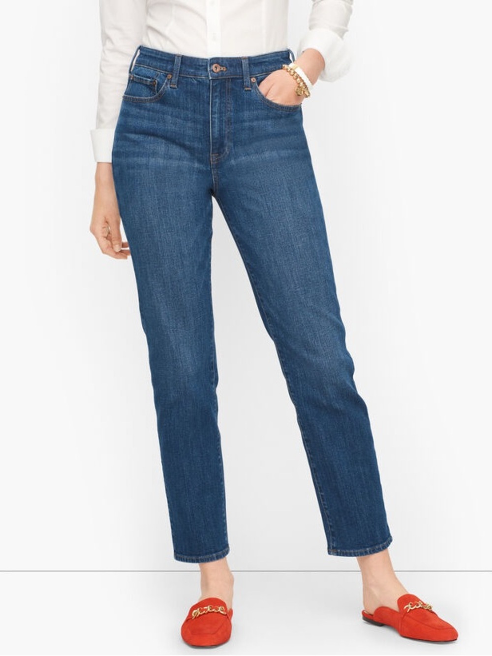Talbots Classic Women's Blue Mid-Rise Modern Ankle Jeans 8